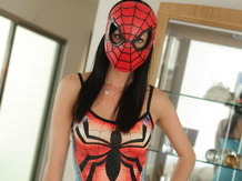 Sex strip Halloween spidergirl